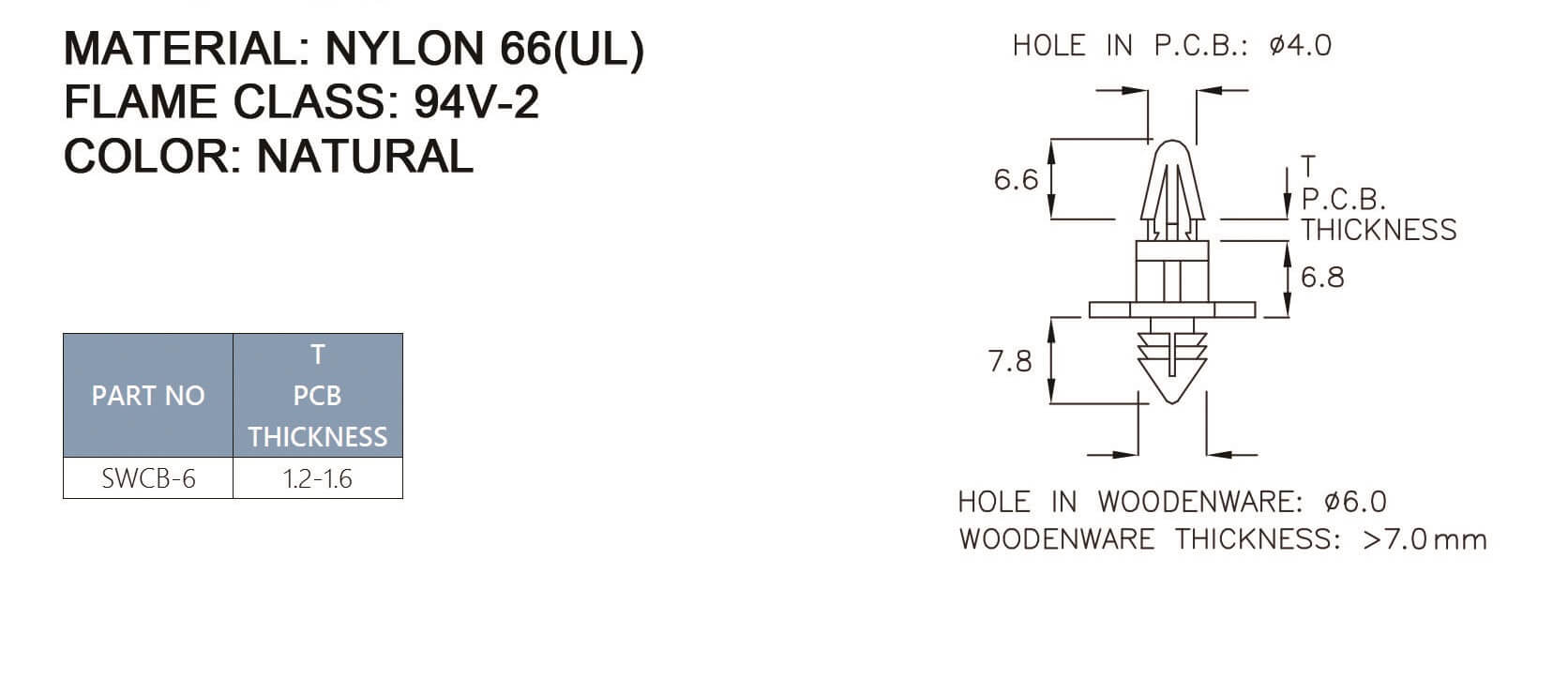 PCB Standoff SWCB-6